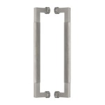 M Marcus Heritage Brass Back to Back Door Pull Handle Bauhaus Knurled Design 330mm length